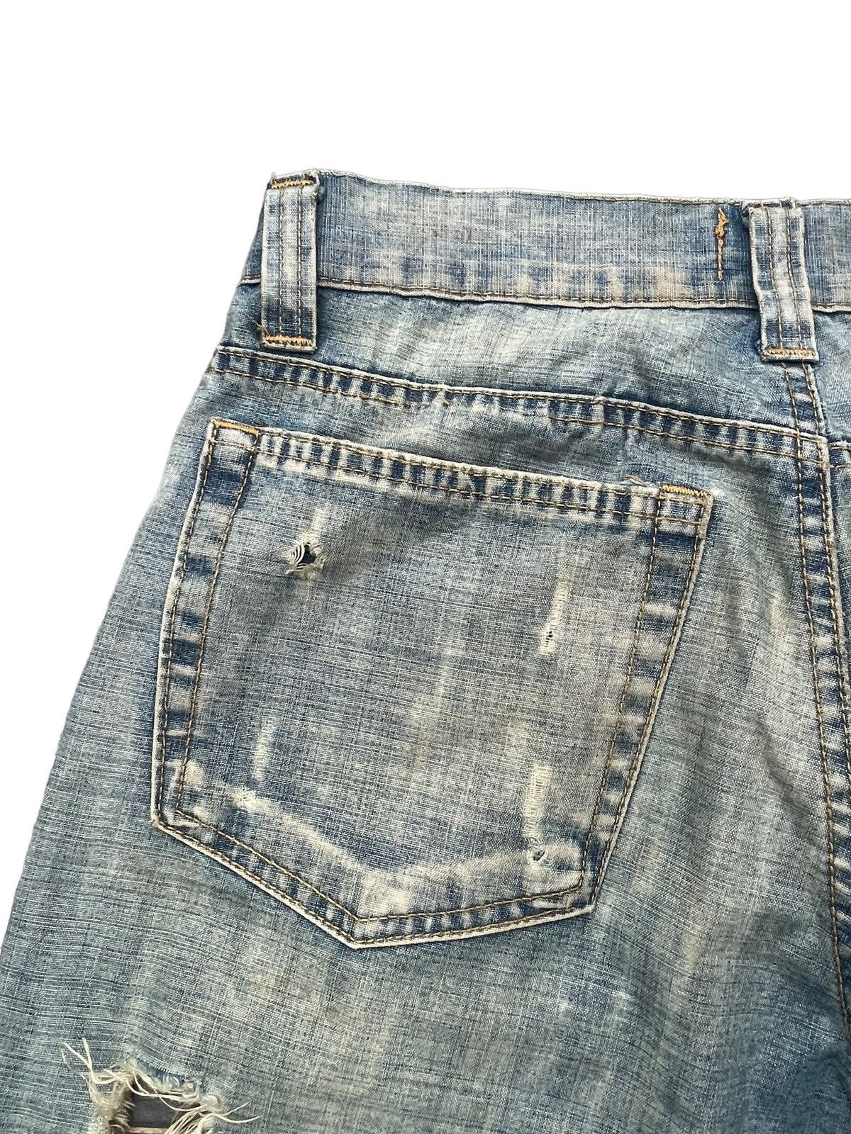 Designer Vintage Kemitch Socialite Faded Distressed Denim Size US 32 / EU 48 - 11 Thumbnail