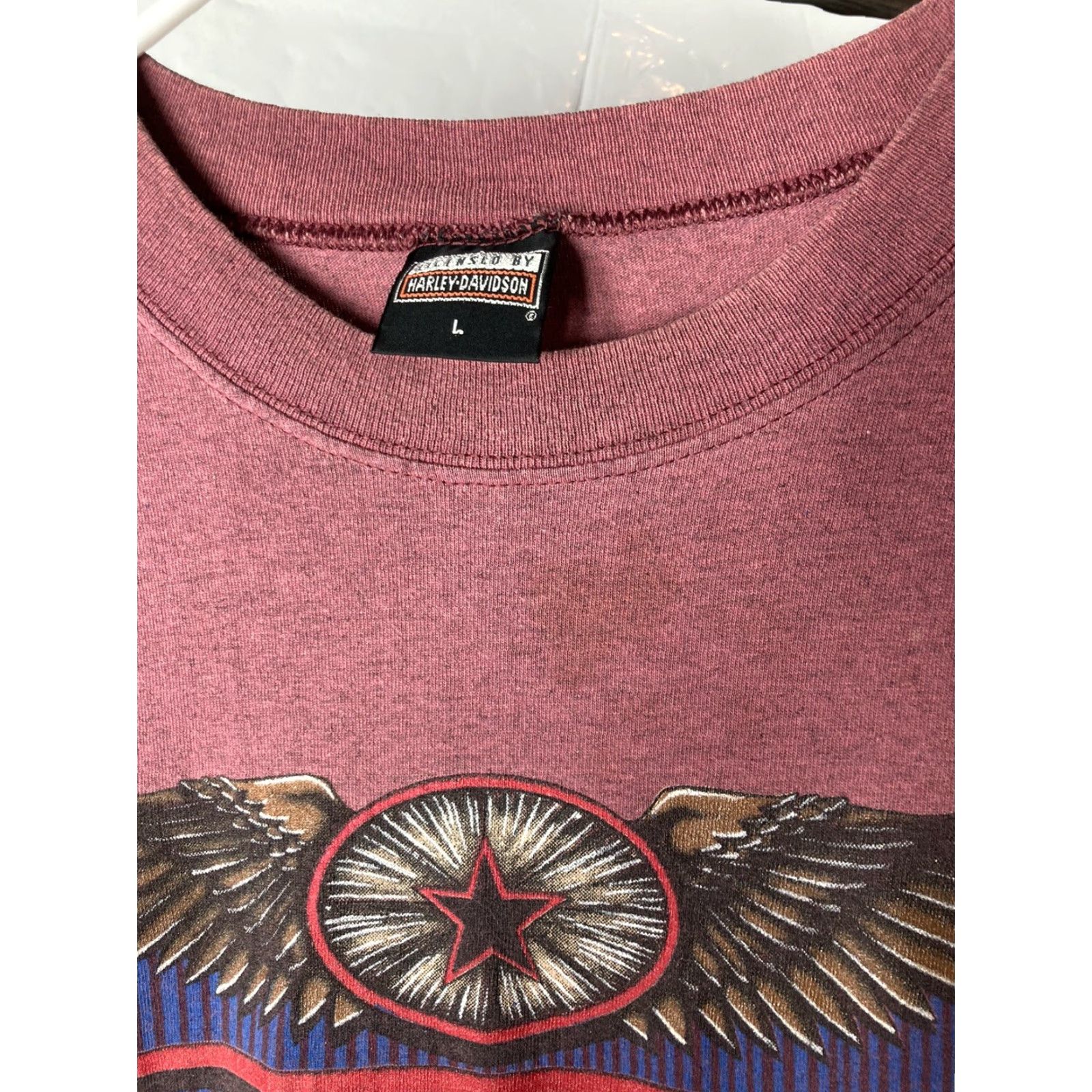 Harley Davidson VINTAGE Harley-Davidson T-Shirt Men's Large Red Fun Wings 90s Single Stitch Size US L / EU 52-54 / 3 - 4 Thumbnail