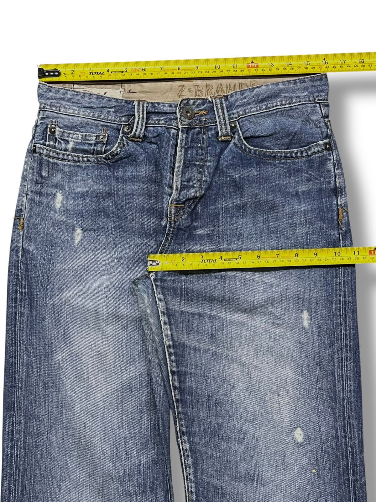 Japanese Brand Vintage Z-Brand - Faded Wash, Distressed Denim Size US 32 / EU 48 - 18 Thumbnail