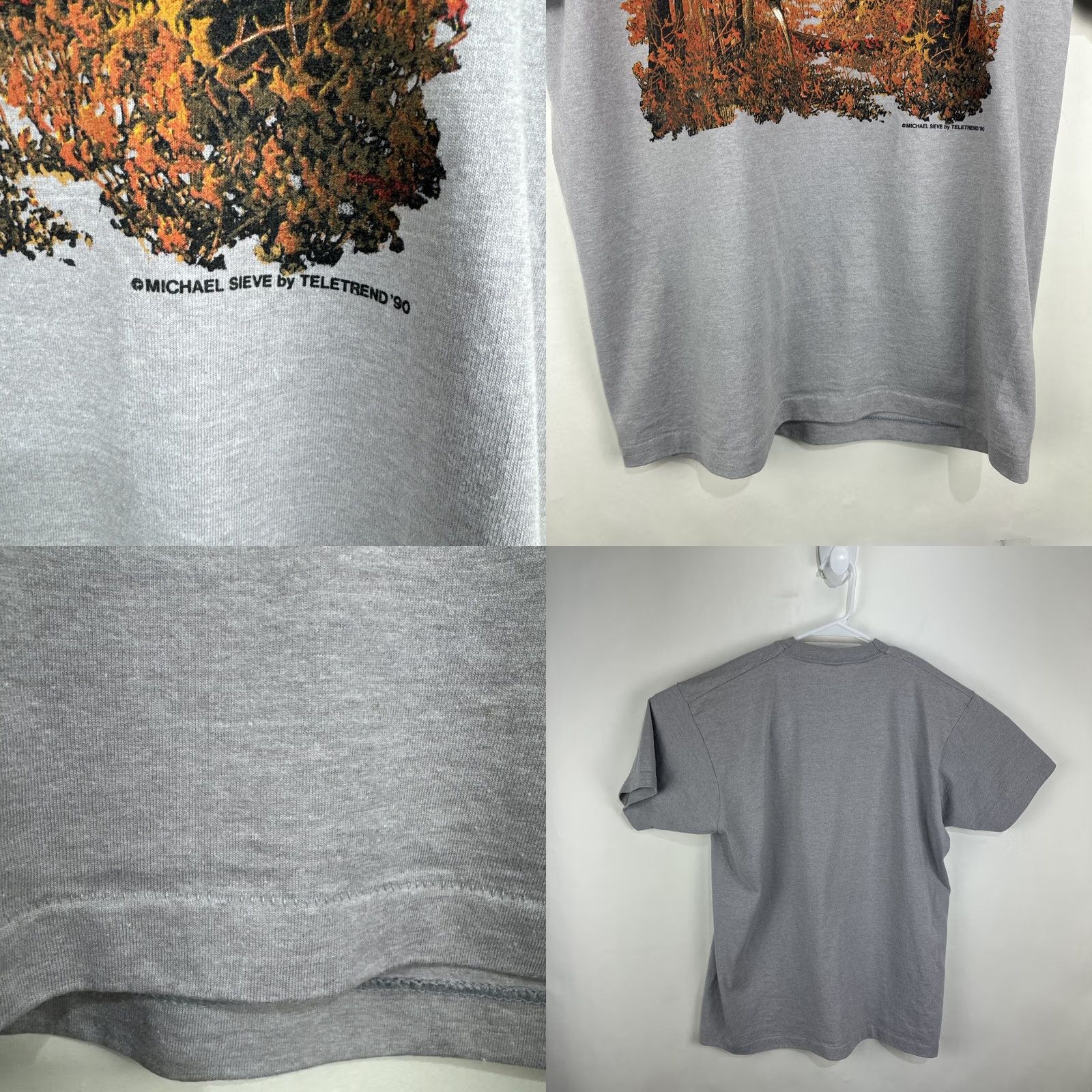 Vintage VINTAGE Bloopers Shirt Mens XL Gray Michael Sieve Graphic Art Deer Nature Animal Size US XL / EU 56 / 4 - 9 Thumbnail