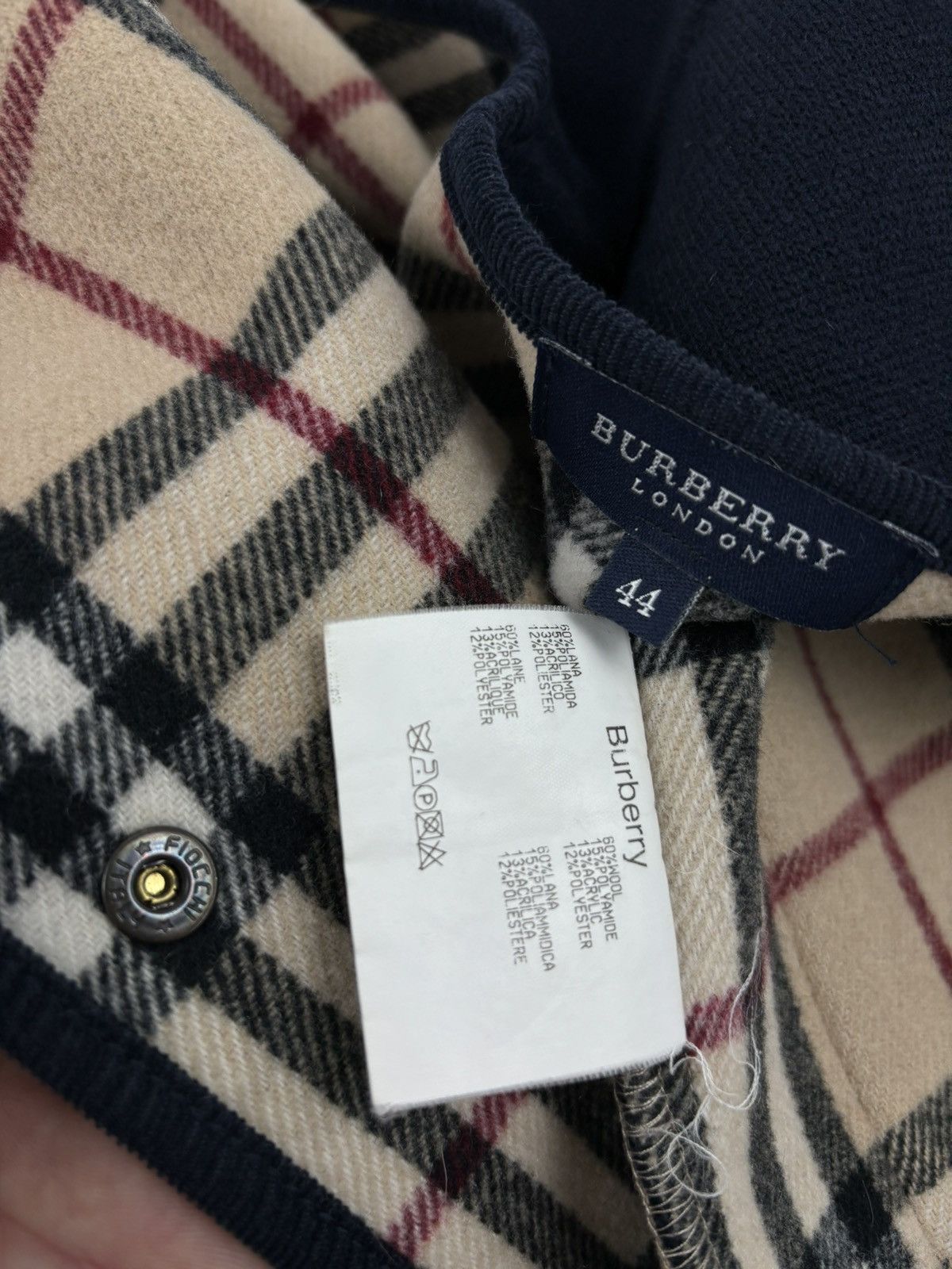 Burberry × Burberry Prorsum VTG 90s BURBERRY London "New Towey" Wool Nova Check Navy Vest Gilet Waistcoat 44 Size M / US 6-8 / IT 42-44 - 15 Thumbnail