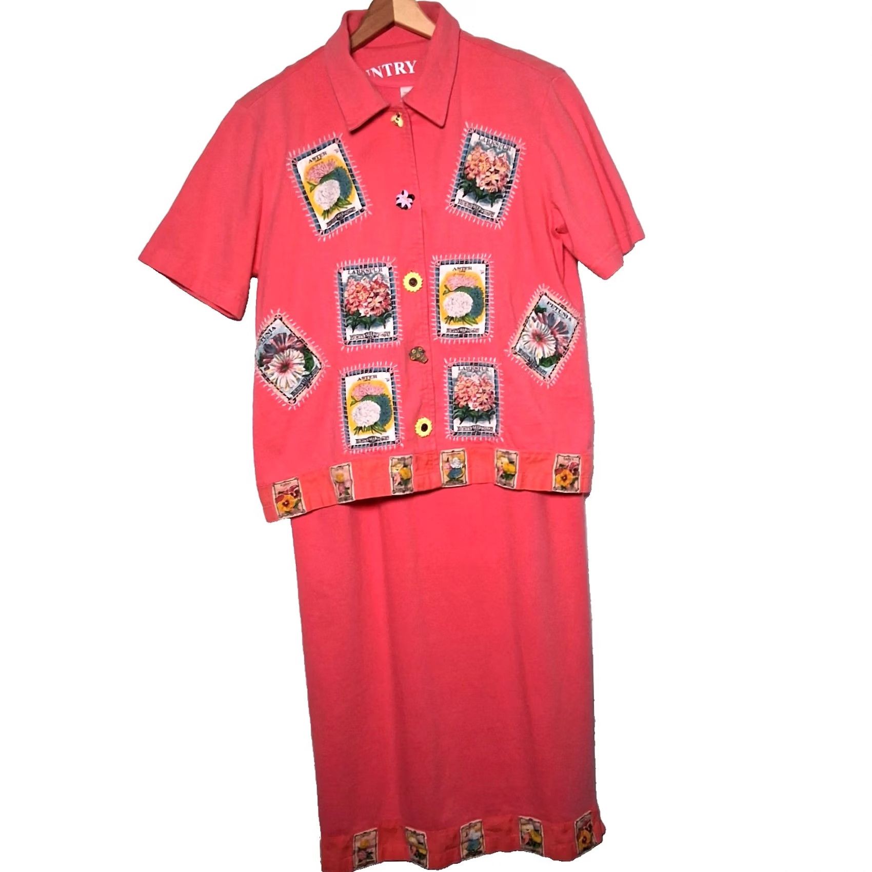 Vintage VINTAGE Coutry Wear Casuals 2000 Pink Floral Tank Dress And Shirt Set Small Women Casual Size S / US 4 / IT 40 - 2 Thumbnail