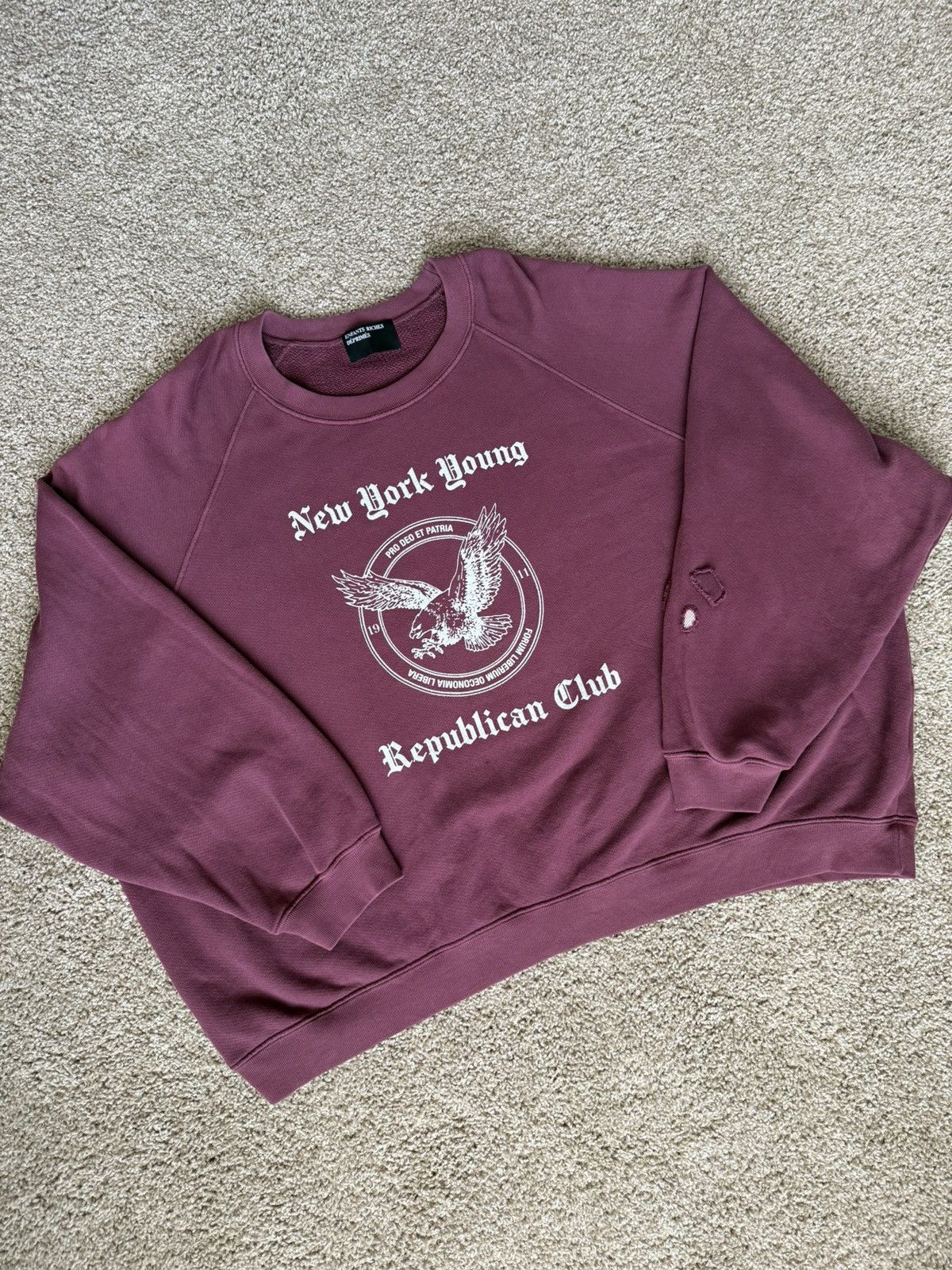 Enfants Riches Deprimes ERD NY Young Republican Club Raglan Crewneck Sweater XXL Size US XXL / EU 58 / 5 - 1 Thumbnail