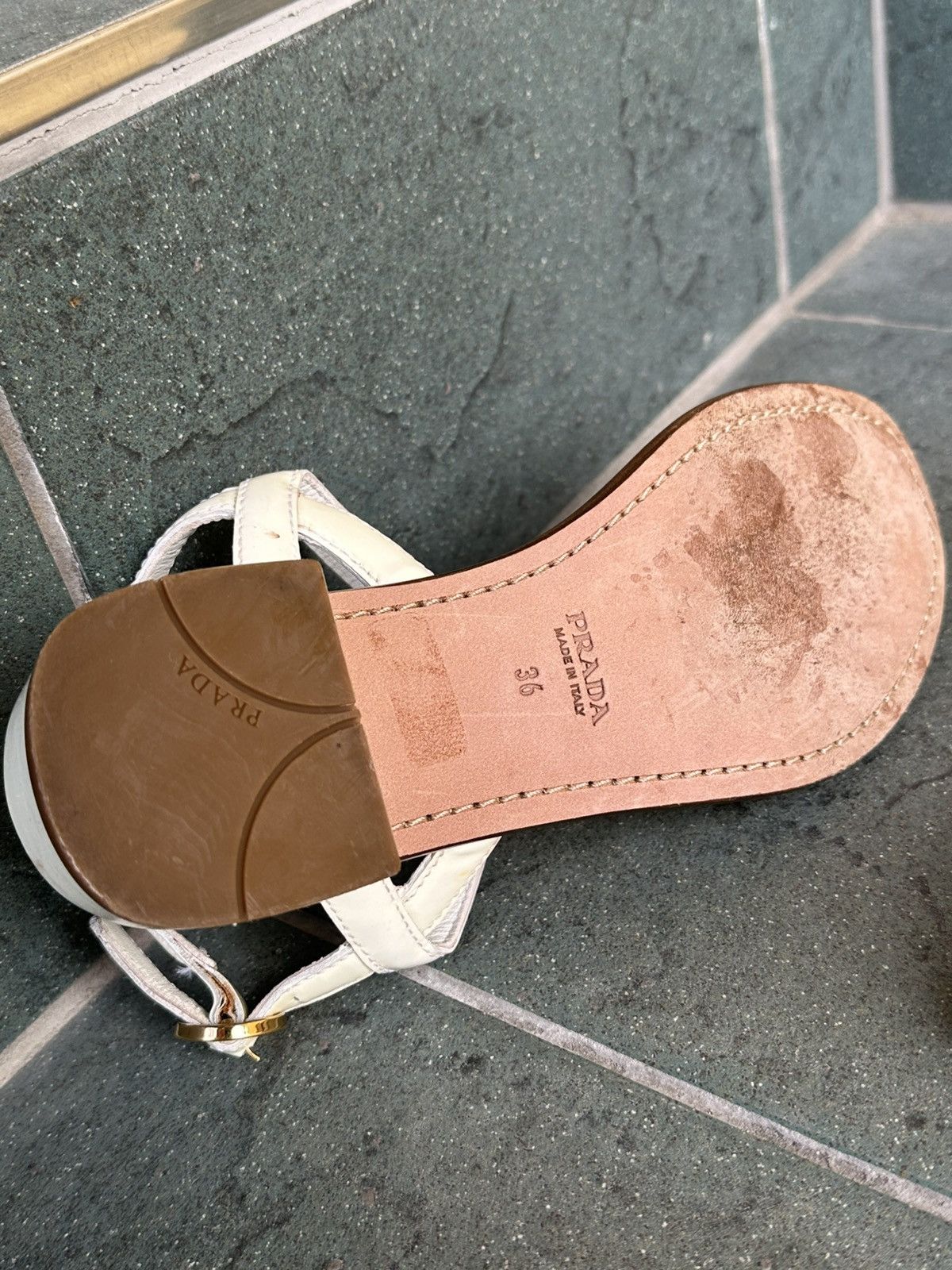 Prada Prada Sandals Made In Italy size 36 White Vintage Rare Size US 5.5 / IT 35.5 - 9 Thumbnail