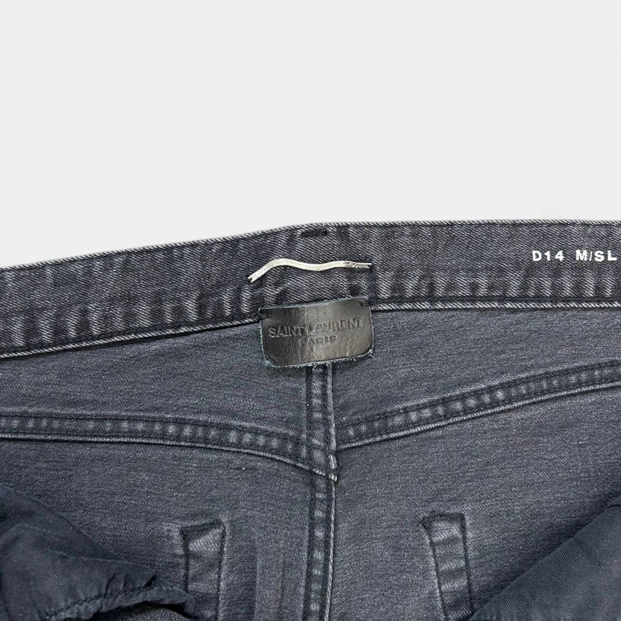 Saint Laurent Paris Saint Laurent D14 2017 Classic Embroidered Black Grey Skinny Size US 31 - 5 Thumbnail