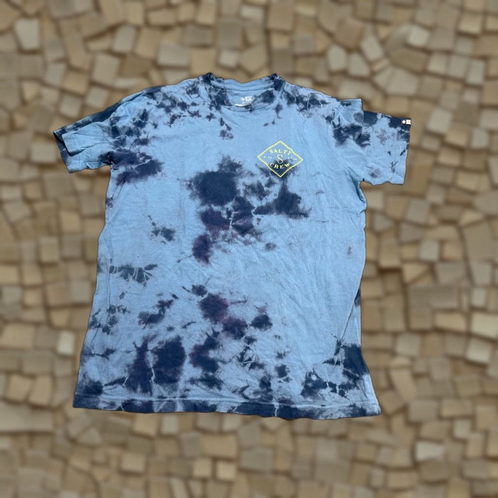 Vintage Salty Crew Shirt Men Medium Blue Yellow Tie Dye Salty Sink Swim Crew T-Shirt Mens Size US M / EU 48-50 / 2 - 1 Thumbnail