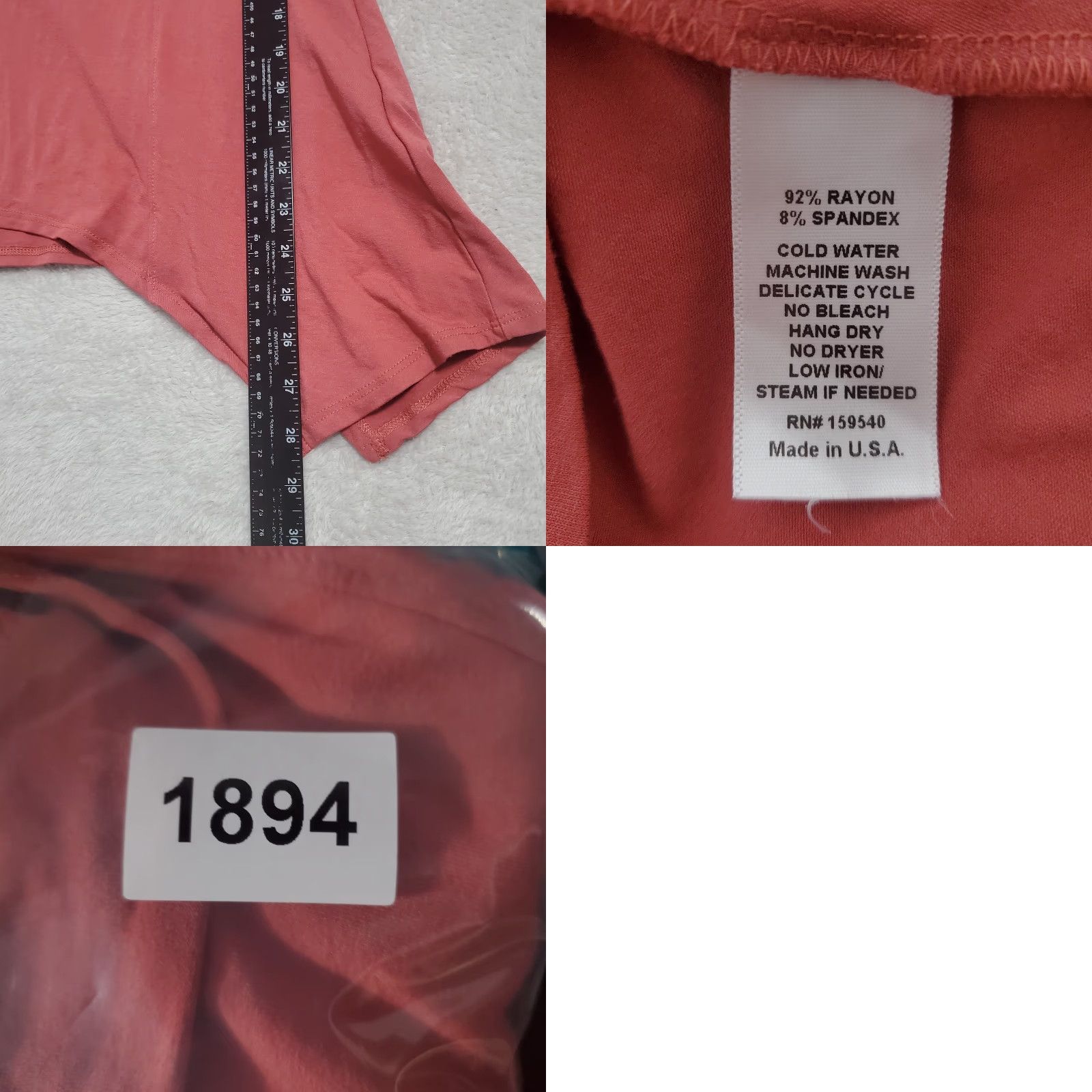 Vintage VINTAGE Lisa Bayne Womens Tunic Top XS Dusty Rose 3/4 Sleeve Asymmetrical Hem Lagenlook Blouse Bohemian Minimalist Shirt Womens XS Rose dusted Size XS / US 0-2 / IT 36-38 - 8 Thumbnail