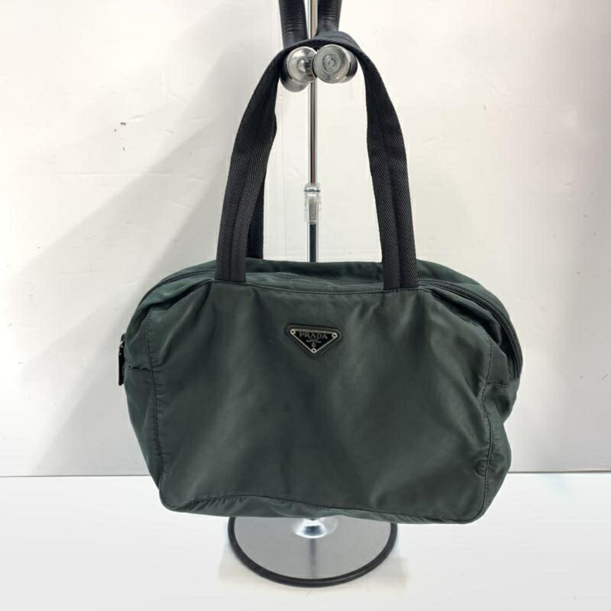 Prada PRADA Triangle Plate Nylon Bag Green Prada Size ONE SIZE - 1 Thumbnail