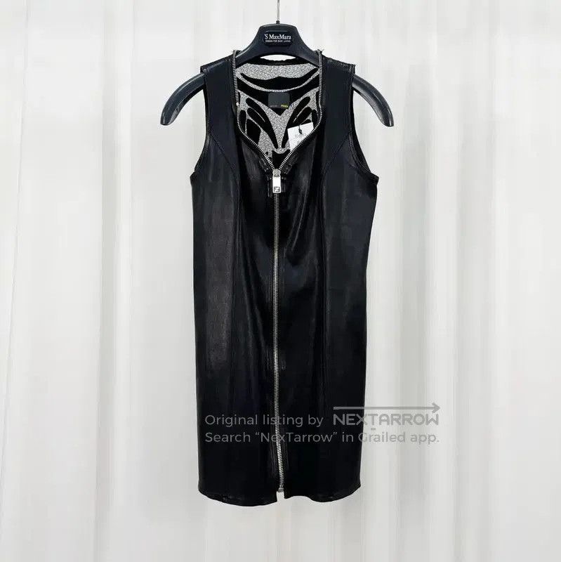 Fendi Fendi Black Leather Sleeveless Dress . Size L / US 10 / IT 46 - 1 Thumbnail