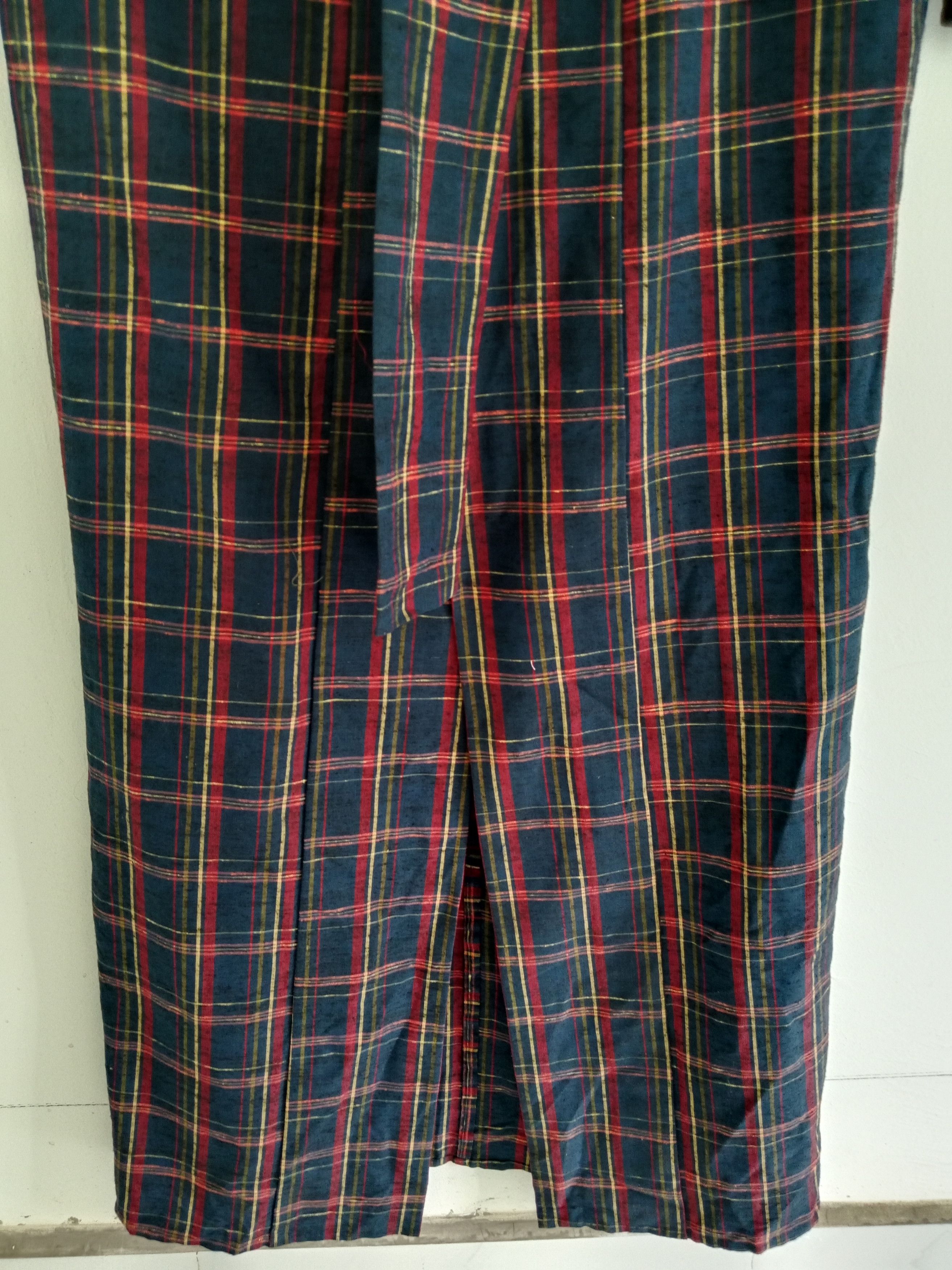 Japanese Brand Vintage Yukata Kimono Plaid Motif Cotton Kimono Robe Size US L / EU 52-54 / 3 - 6 Thumbnail