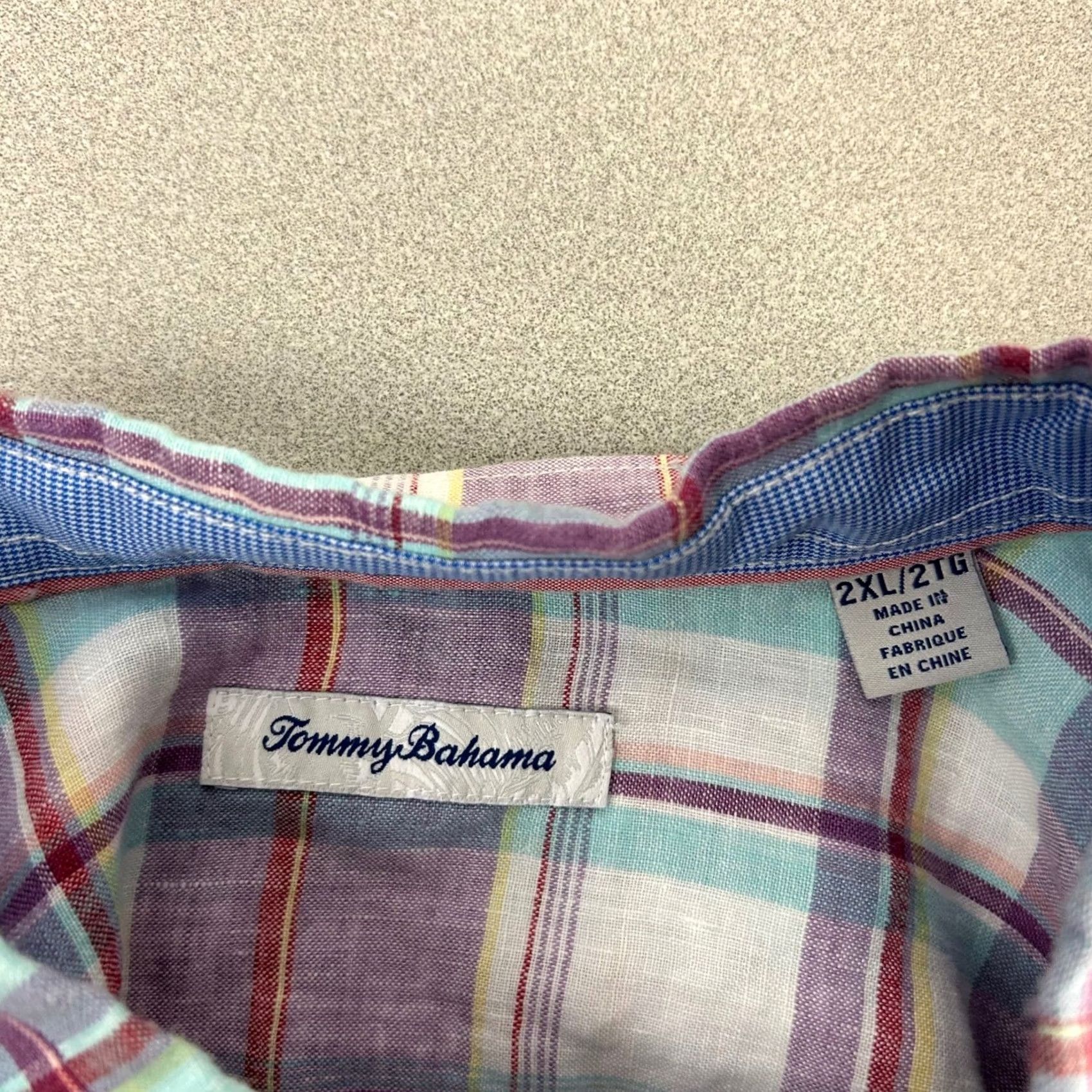 Tommy Bahama Tommy Bahama Button Up Mens 2XL Multicolor Plaid 100% Linen Long Sleeve Shirt Size US XXL / EU 58 / 5 - 3 Thumbnail