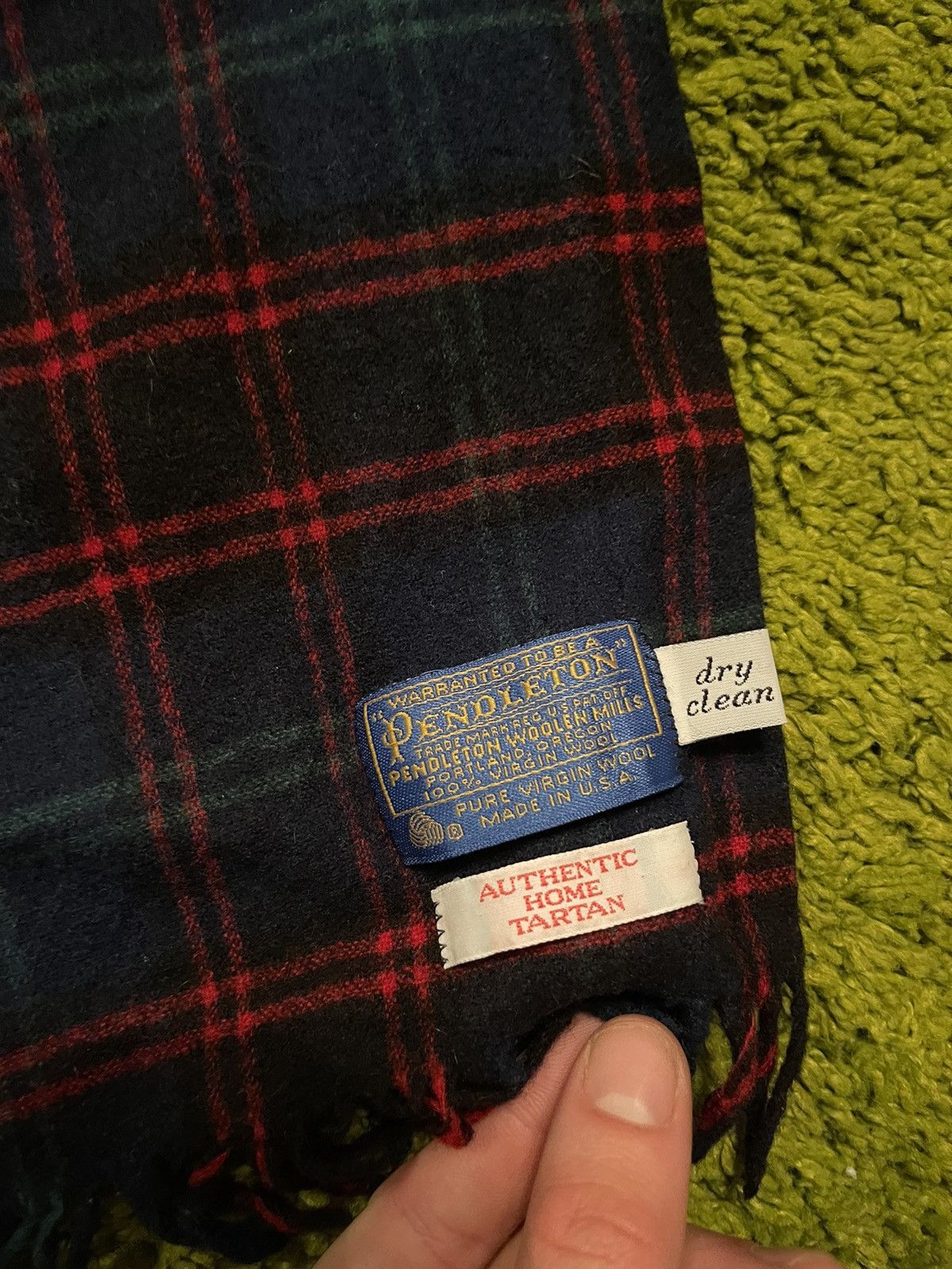 Designer × Pendleton 🇺🇸 Pendleton 100% wool made in USA tartan checkered scarf Size ONE SIZE - 3 Thumbnail