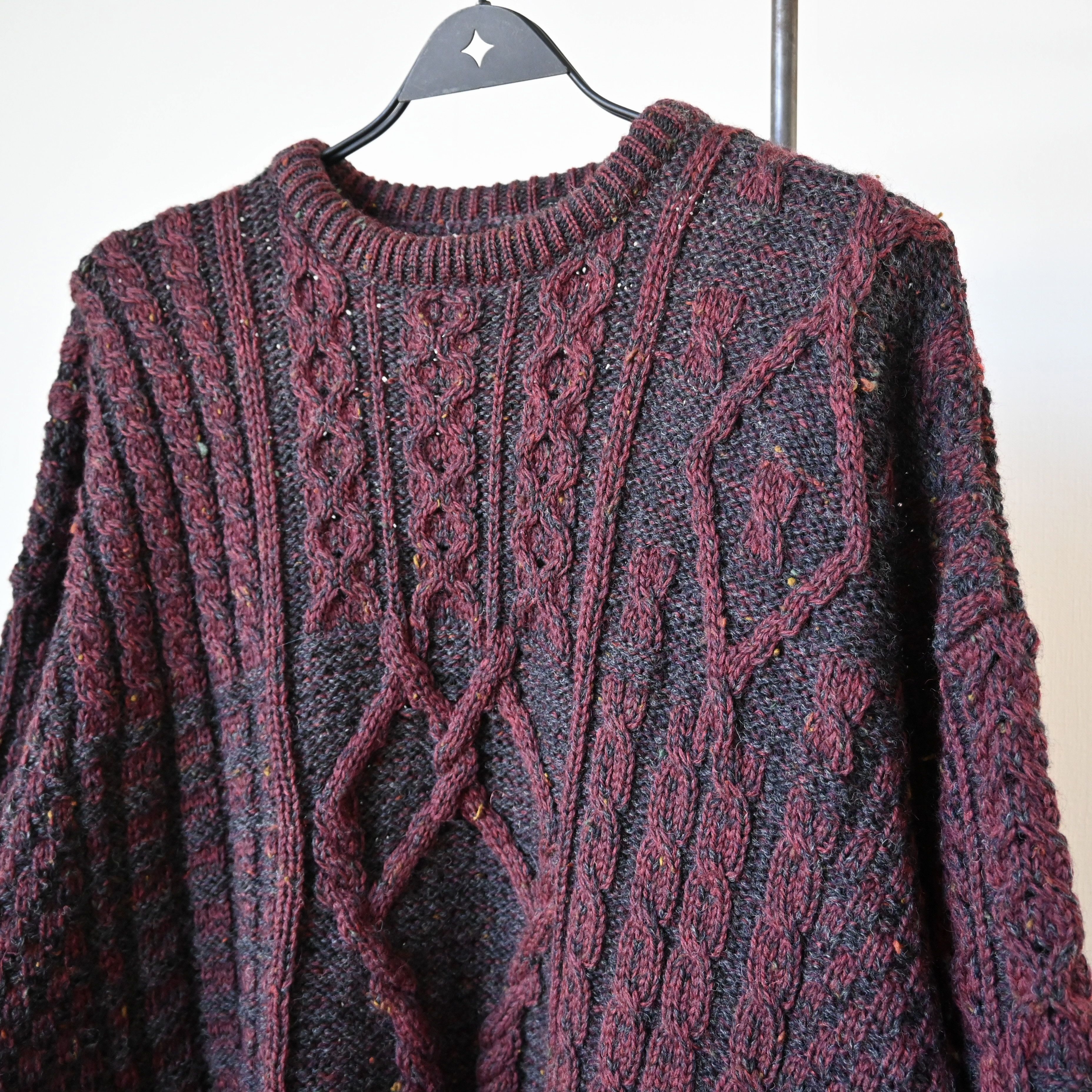 Vintage Vintage 1990s multi-aran panel knit sweater made in Ireland Size US L / EU 52-54 / 3 - 6 Thumbnail