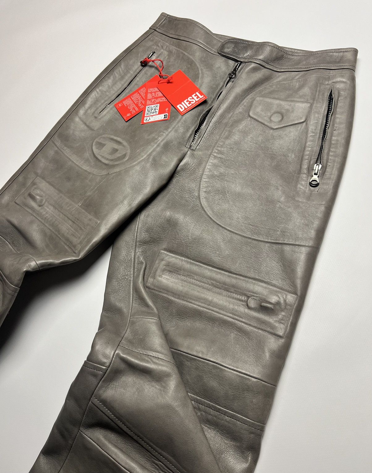 Diesel Leather P-JOSHY Pant with Trompe L' Oeil Effect Size US 31 - 8 Thumbnail