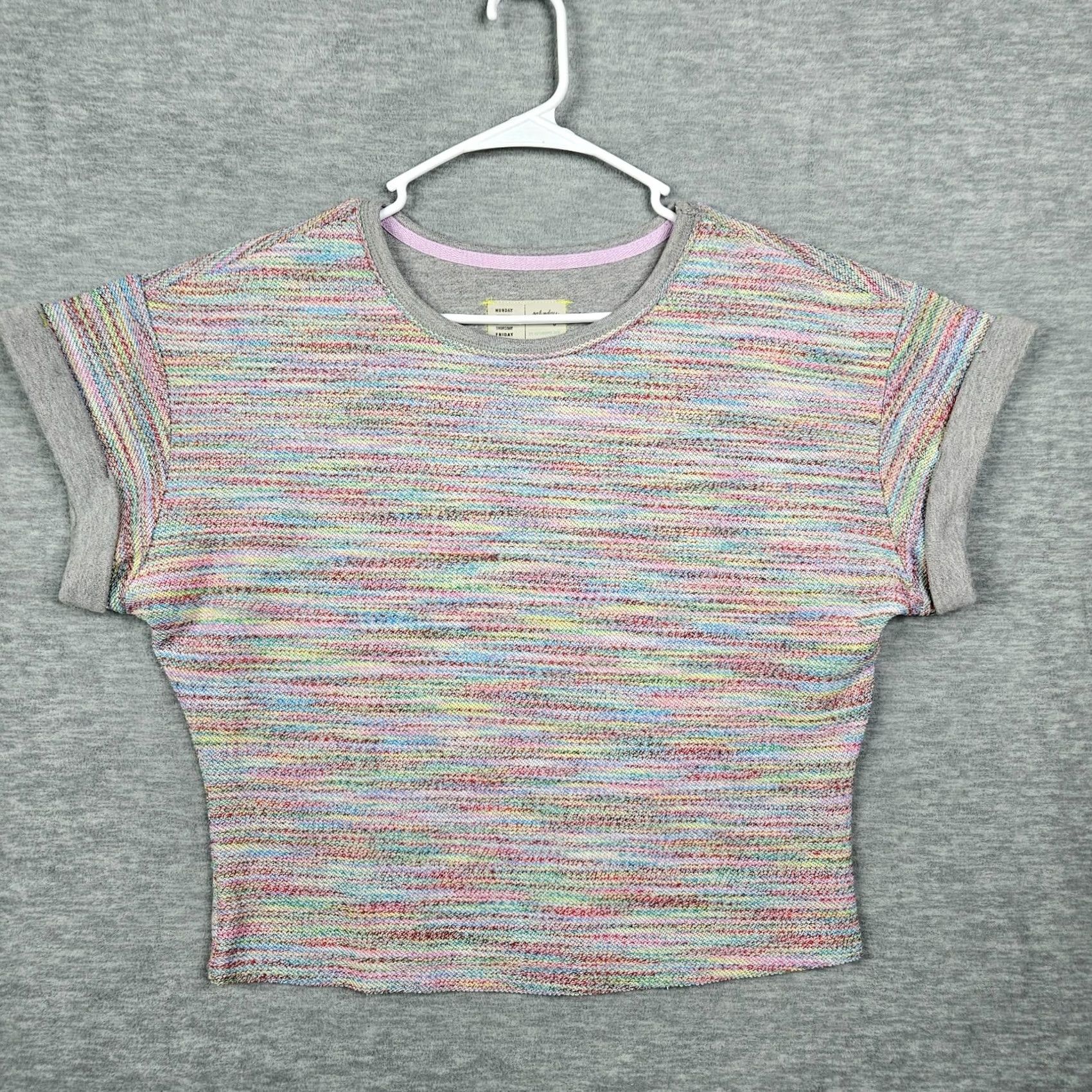 Anthropologie Anthropologie Top Space Dyed Knit Shirt XS Ladies Multicolor Regular Short Sleeve Autumn Spring Summer Winter Mens Womens Girls Boys Size XS / US 0-2 / IT 36-38 - 2 Thumbnail