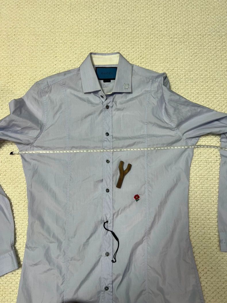 Gucci Gucci Blue bee embroidered shirt size: 39 2502-Nextarrow Size US XXS / EU 40 - 5 Thumbnail