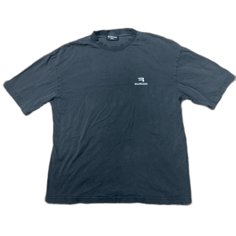 Balenciaga Balenciaga Sporty B Embroidered Washed Black Tee Size US S / EU 44-46 / 1 - 1 Thumbnail