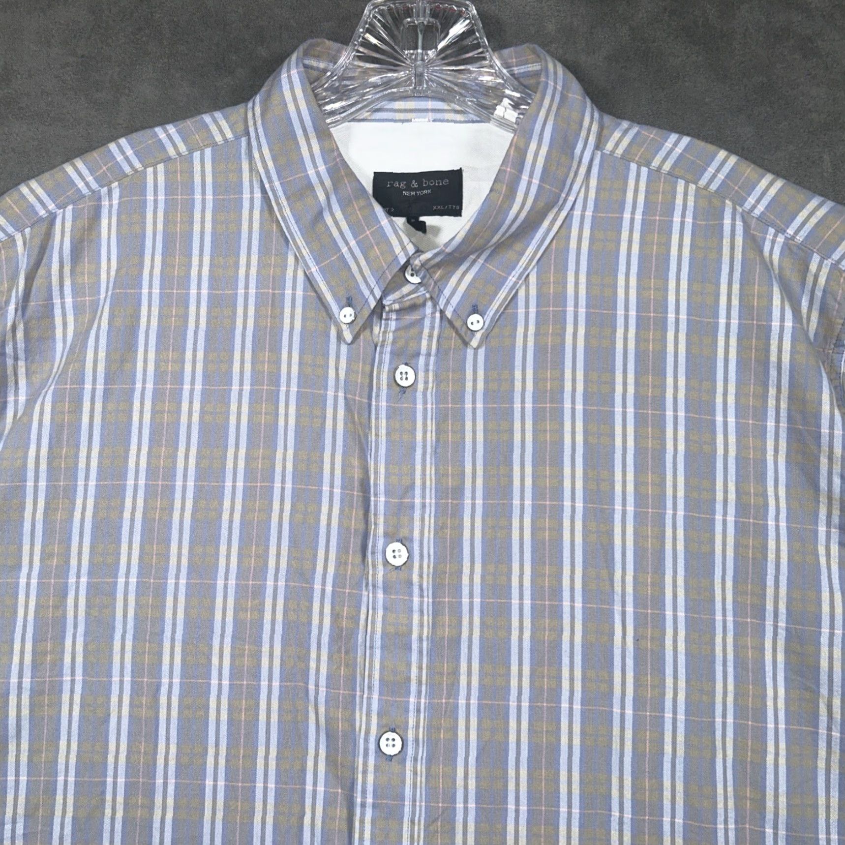 Rag & Bone Rag & Bone Shirt Mens 2XL Check Short Sleeve Button-Down Slim Fit 2 Size US XXL / EU 58 / 5 - 2 Thumbnail