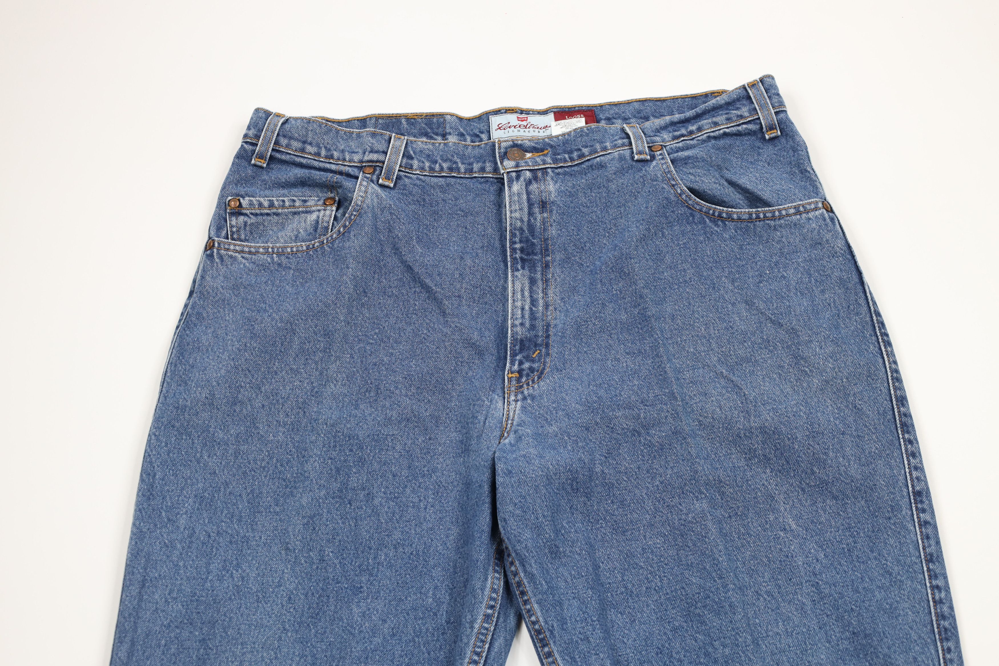 Levi's × Vintage Vintage 90s Levis 545 Loose Fit Tapered Leg Denim Jeans Blue Size US 38 / EU 54 - 2 Thumbnail