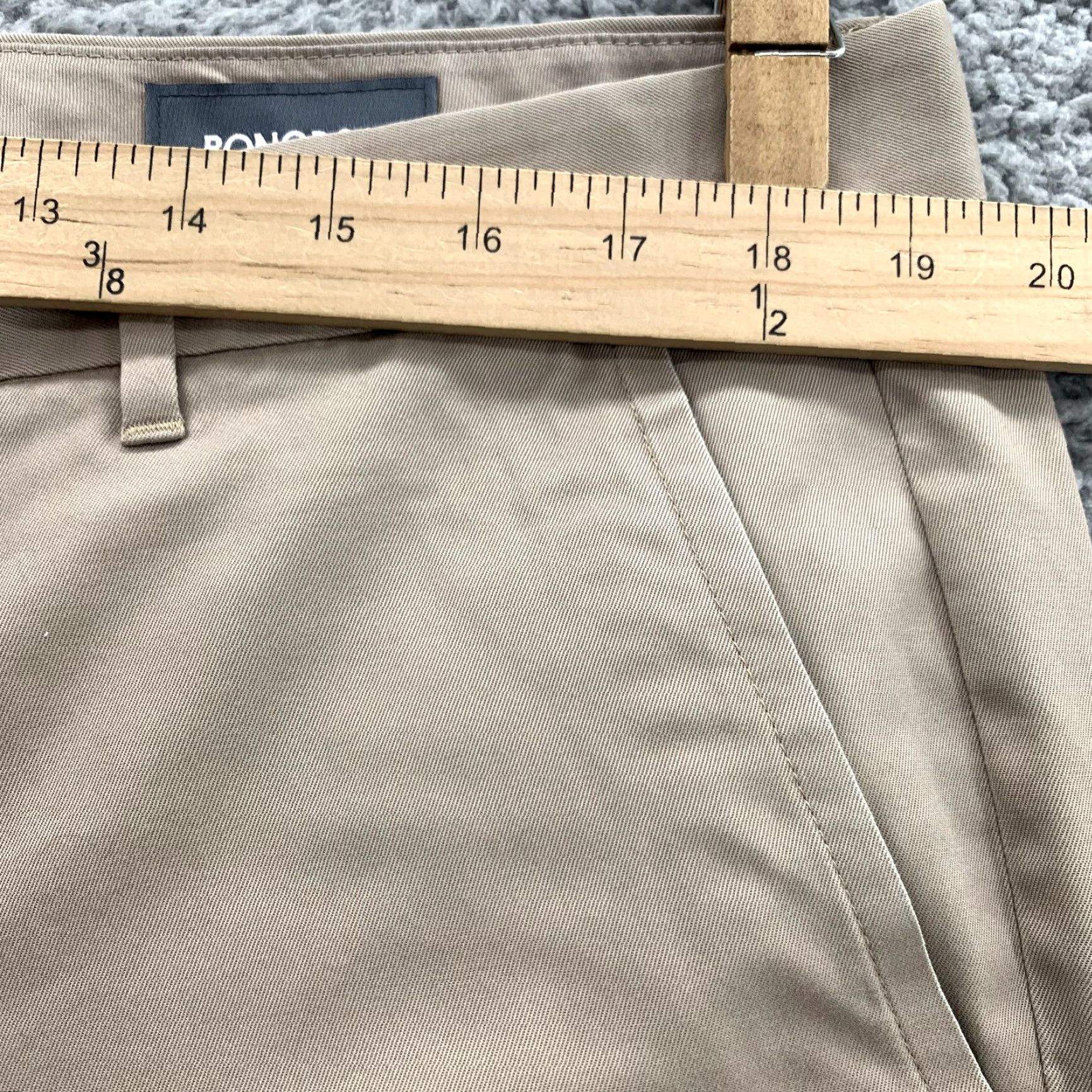Bonobos Bonobos Chino Pants 38x33 Khaki - Bonobos Weekday Warrior / Chino / Regular / Beige / 90s Preppy Office Travel Business Casual Mens Size US 38 / EU 54 - 2 Thumbnail
