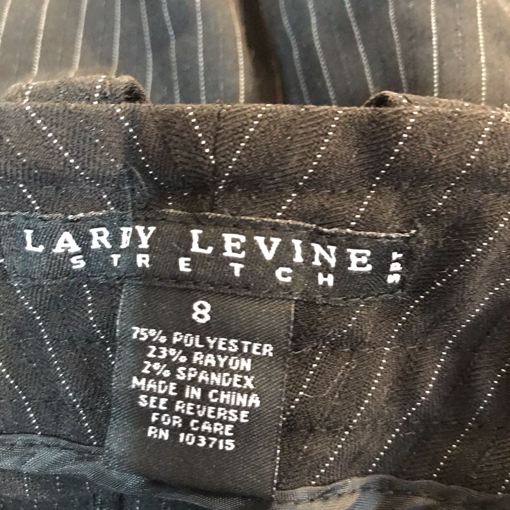 Vintage Larry Levine Dress Pants Womens Size 8 Wide-Leg Cuffed Pinstripe Black White Rayon Blend N/A Mens Womens Size 30" / US 8 / IT 44 - 7 Thumbnail