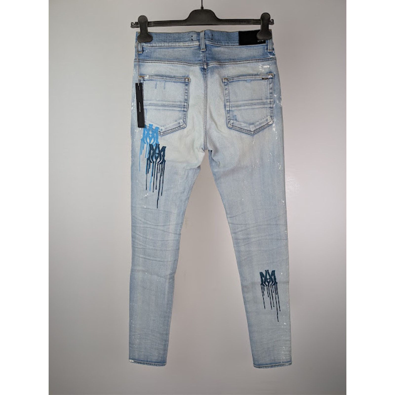 Amiri o1rshd1 MA Drip Skinny Denim Jeans in Light Indigo Size US 36 / EU 52 - 18 Thumbnail