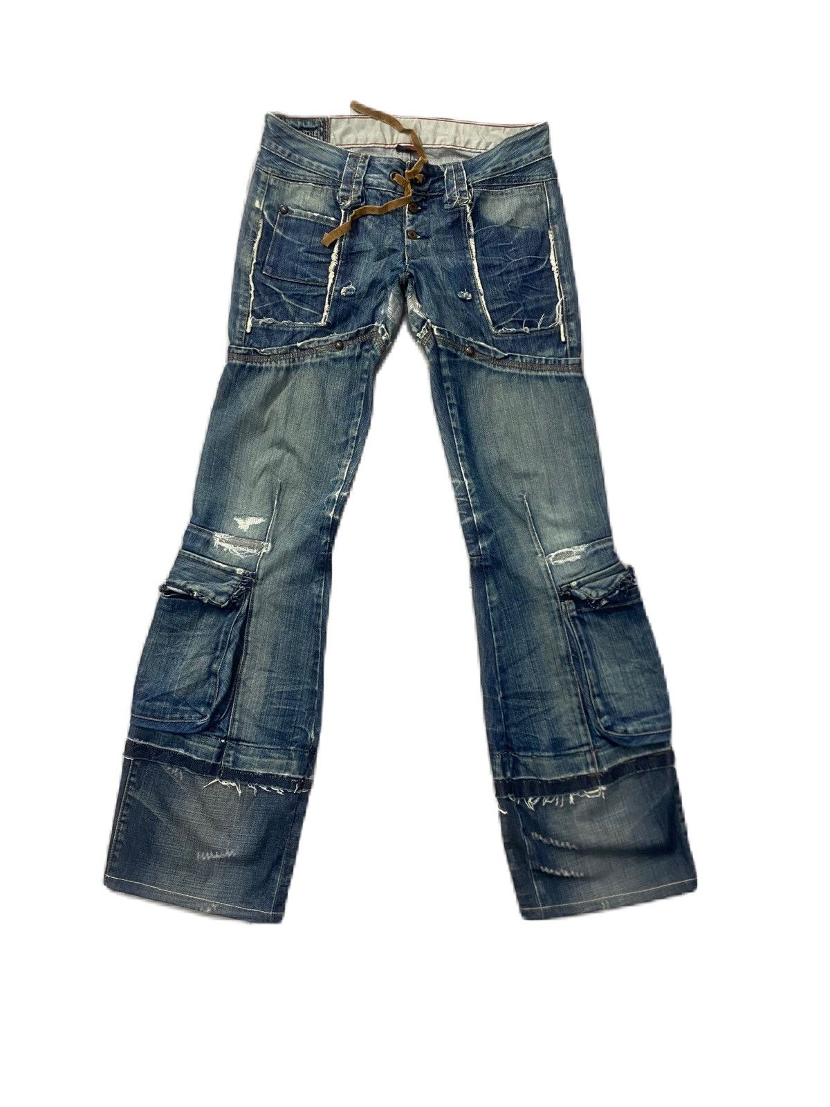 Marithe + Francois Girbaud MARITHE FRANCOIS GIRBAUD LOW RISE FLARE DISTRESS STYLE Size US 32 / EU 48 - 1 Thumbnail