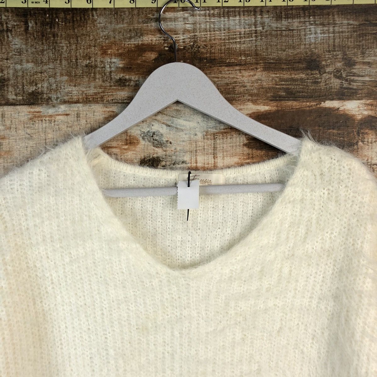 Japanese Brand DL Freesia White Mohair Knitwear #C426 Size M / US 6-8 / IT 42-44 - 4 Thumbnail