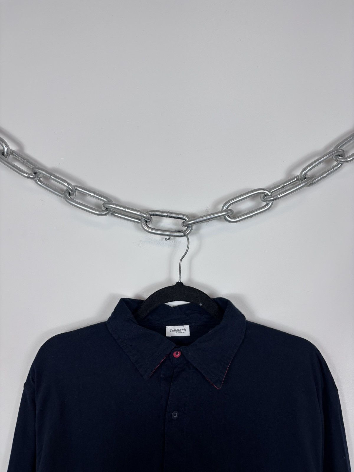 Zimmerli Zimmerli Swiss First Men’s Navy Blue Long Sleeve Polo Shirt Size US L / EU 52-54 / 3 - 3 Thumbnail