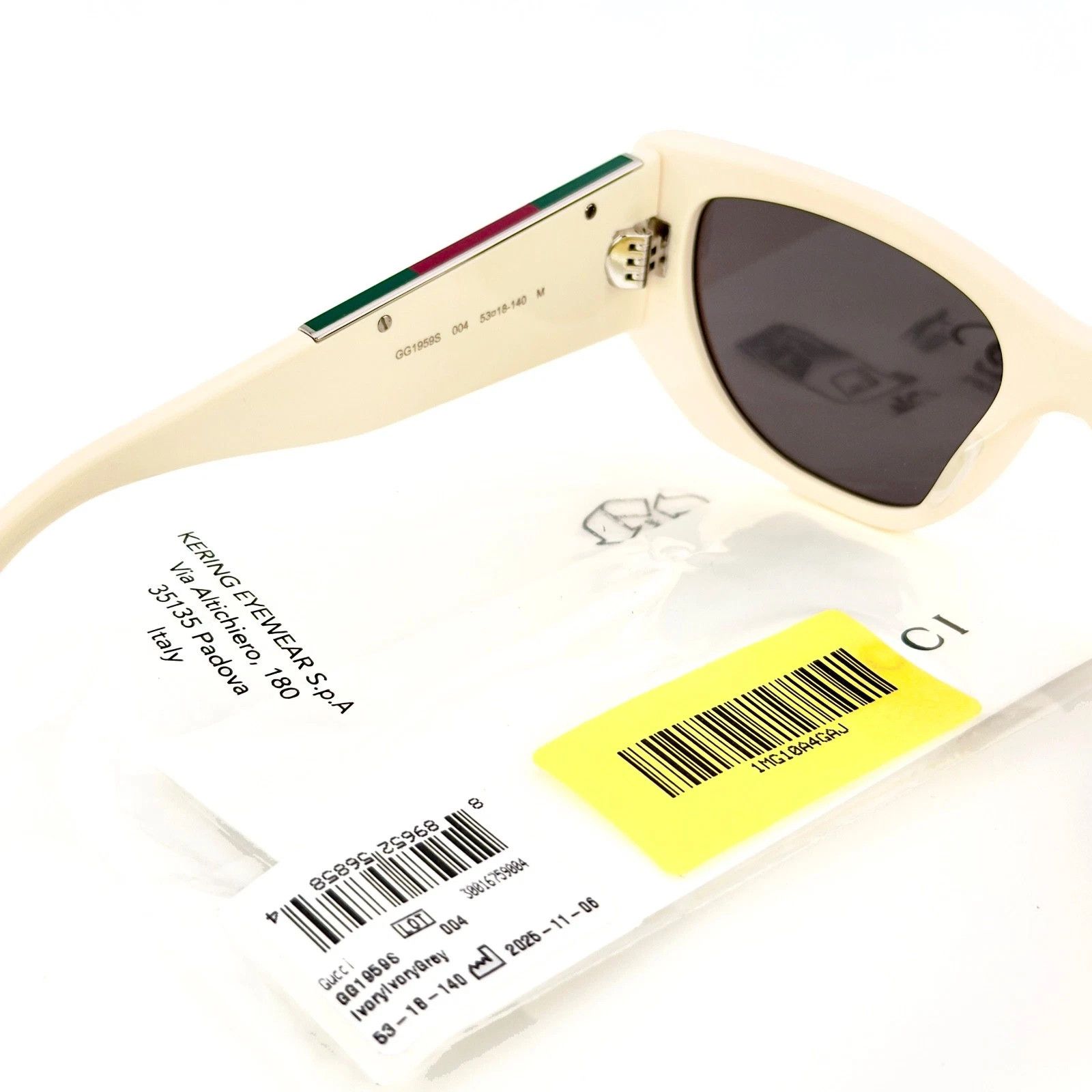 Gucci GUCCI GG1959S WEB Stripe Logo 1959 004 Unisex Sunglasses Size ONE SIZE - 6 Thumbnail