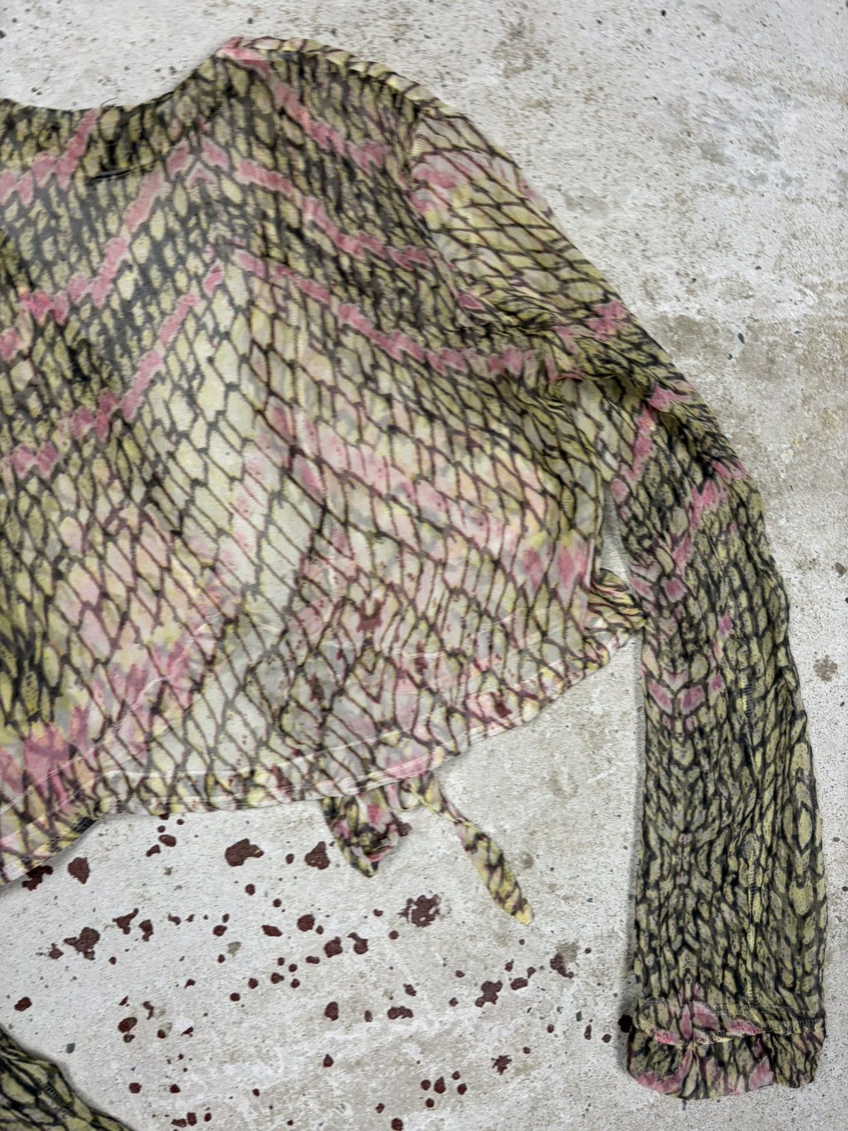 Just Cavalli Vintage 2000s Just Cavalli Snake Skin Print Mermaid Mesh Top Size M / US 6-8 / IT 42-44 - 13 Thumbnail