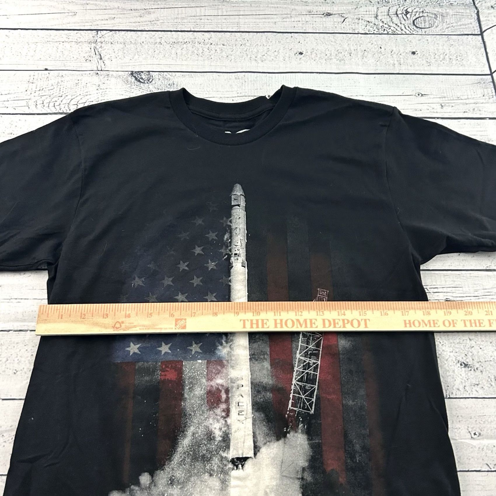 Vintage SpaceX Rocket American Flag Short Sleeve T Shirt Men's M Black Size US M / EU 48-50 / 2 - 3 Thumbnail