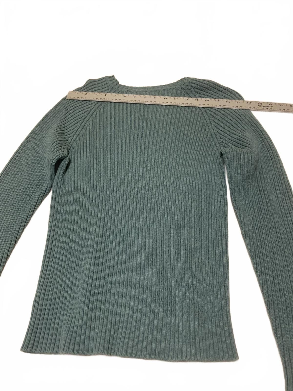 Lands' End VTG 90s Lands' End Sweater Men's M Green Ribbed Knit USA Size M / US 6-8 / IT 42-44 - 7 Thumbnail