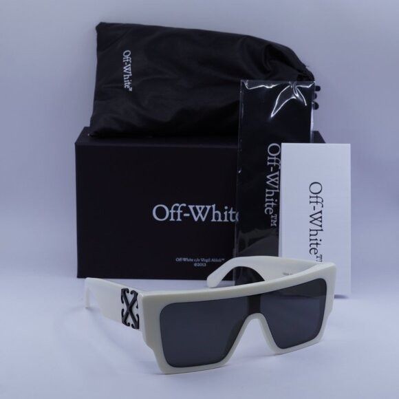 Off-White Off-White OERI14F MARION 0107 Sunglasses White Shield Frame Size ONE SIZE - 1 Thumbnail