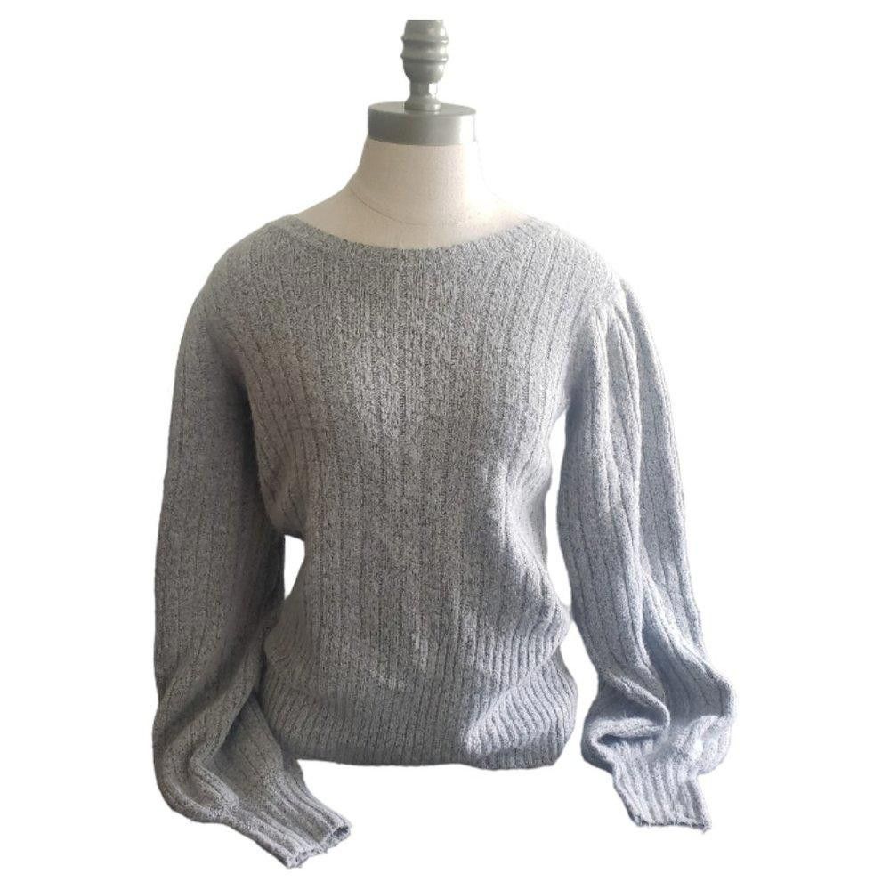 Designer CT885 Marled Ladies Long Sleeve Scoop Neck Ribbed Sweater S Size S / US 4 / IT 40 - 1 Thumbnail