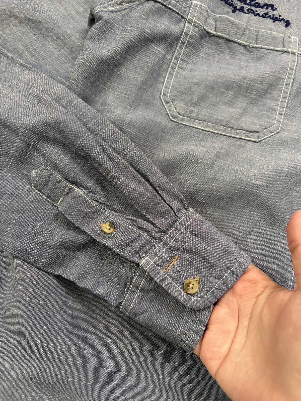 Von Dutch Von Dutch Kustom Kulture Shirt Grey Chambray Motorcycle XL Size US XL / EU 56 / 4 - 15 Thumbnail