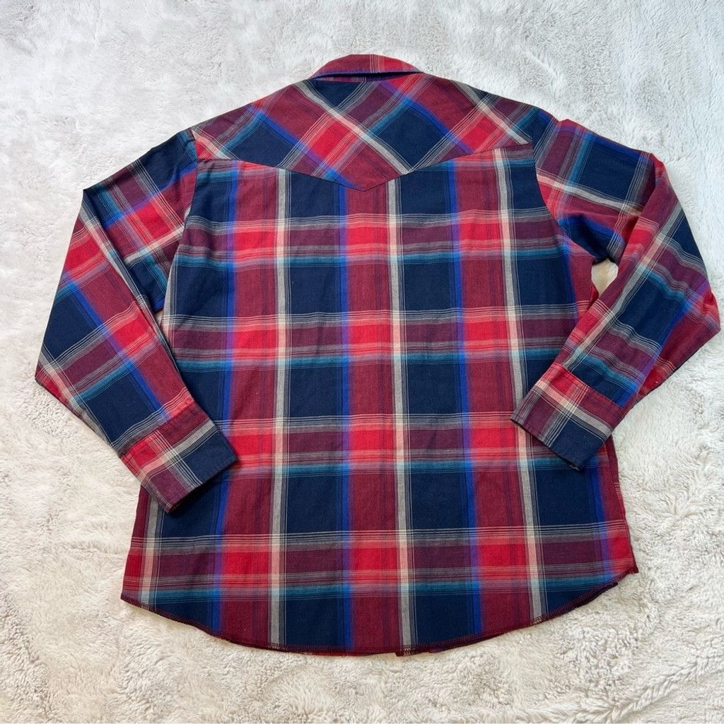 Wrangler Wrangler Pearl Snap Shirt Casual Plaid Western Size 16.5 35 Size US XL / EU 56 / 4 - 6 Thumbnail