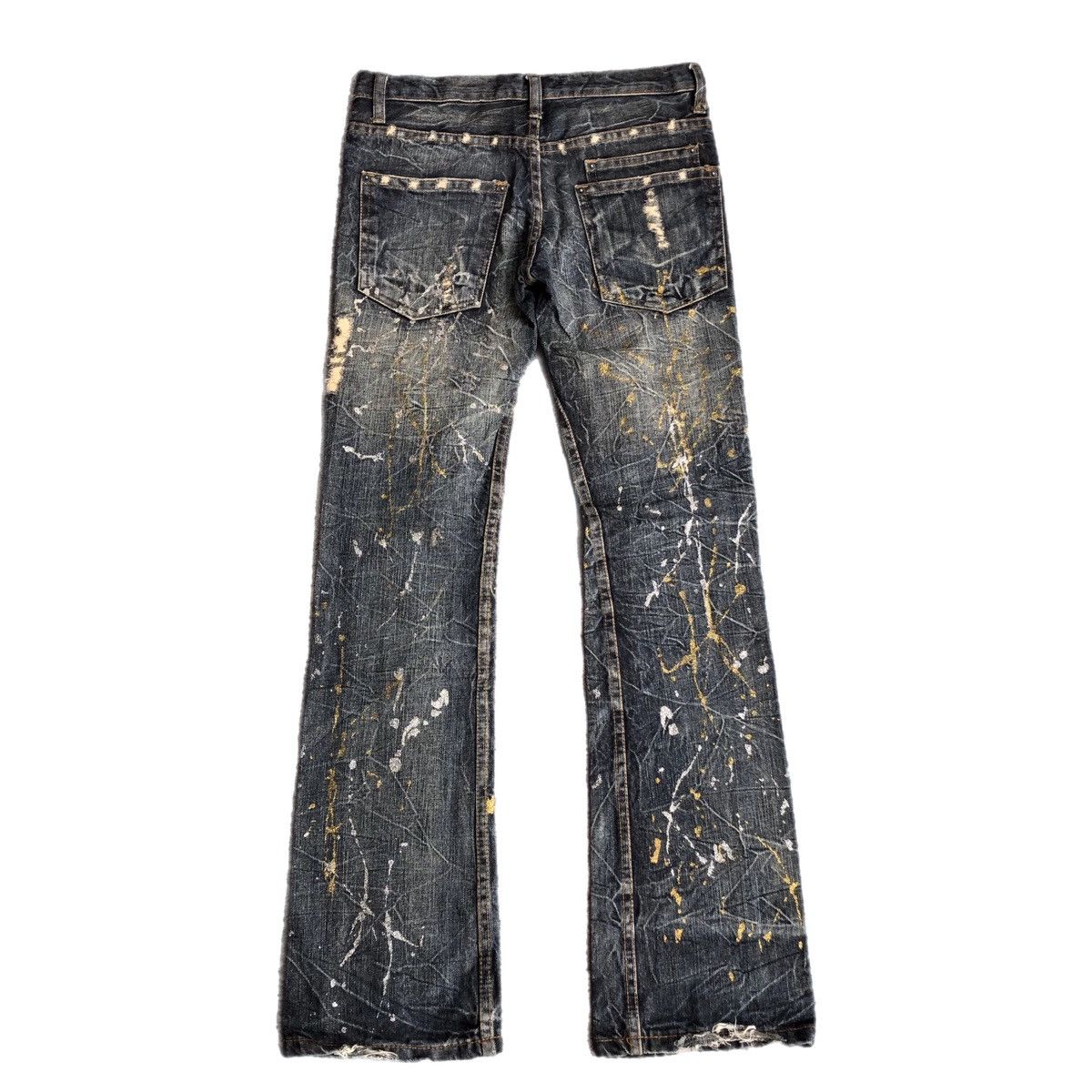 Japanese Brand Kui Super Flared Splatter Distressed Jeans Size US 30 / EU 46 - 4 Thumbnail