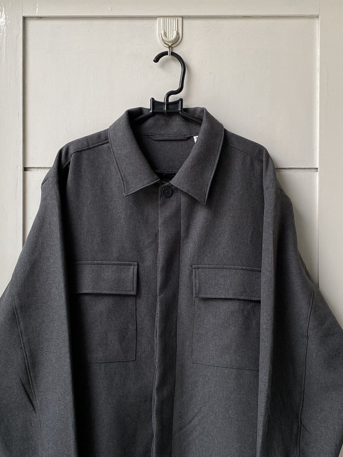 GU GU Pocket Boxy Oversize Grey Outer Shirt Size US L / EU 52-54 / 3 - 2 Thumbnail