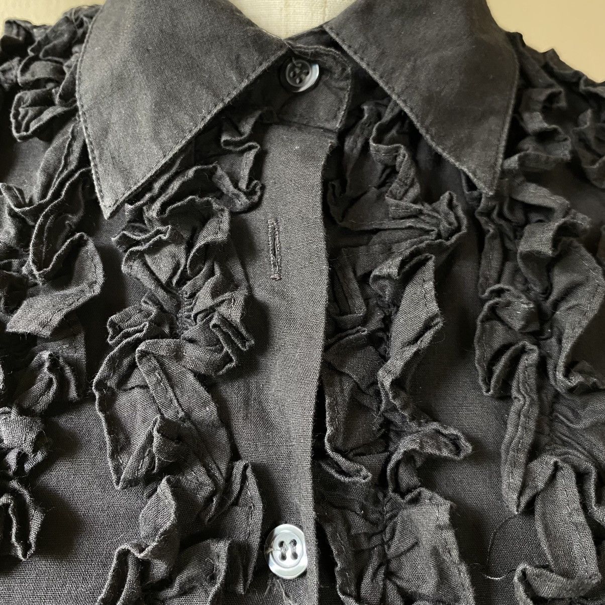 Seditionaries SEXY DYNAMITE Y2K Punk Black Ruffled Long Sleeve Blouse Size S / US 4 / IT 40 - 15 Thumbnail