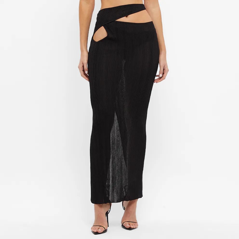 AYA MUSE o1mle0325 Vercelli Cutout Skirt in Black Size 30" / US 8 / IT 44 - 3 Thumbnail