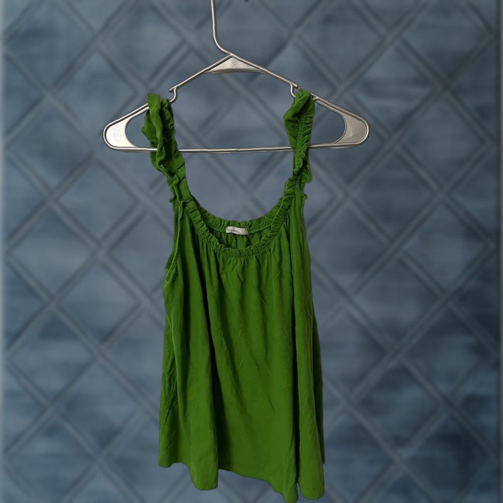 Old Navy OLD NAVY Plus Size XL Sleeveless Green Cami Top Scoop Neck Ruched Stretch Womens Size XL / US 12-14 / IT 48-50 - 1 Thumbnail