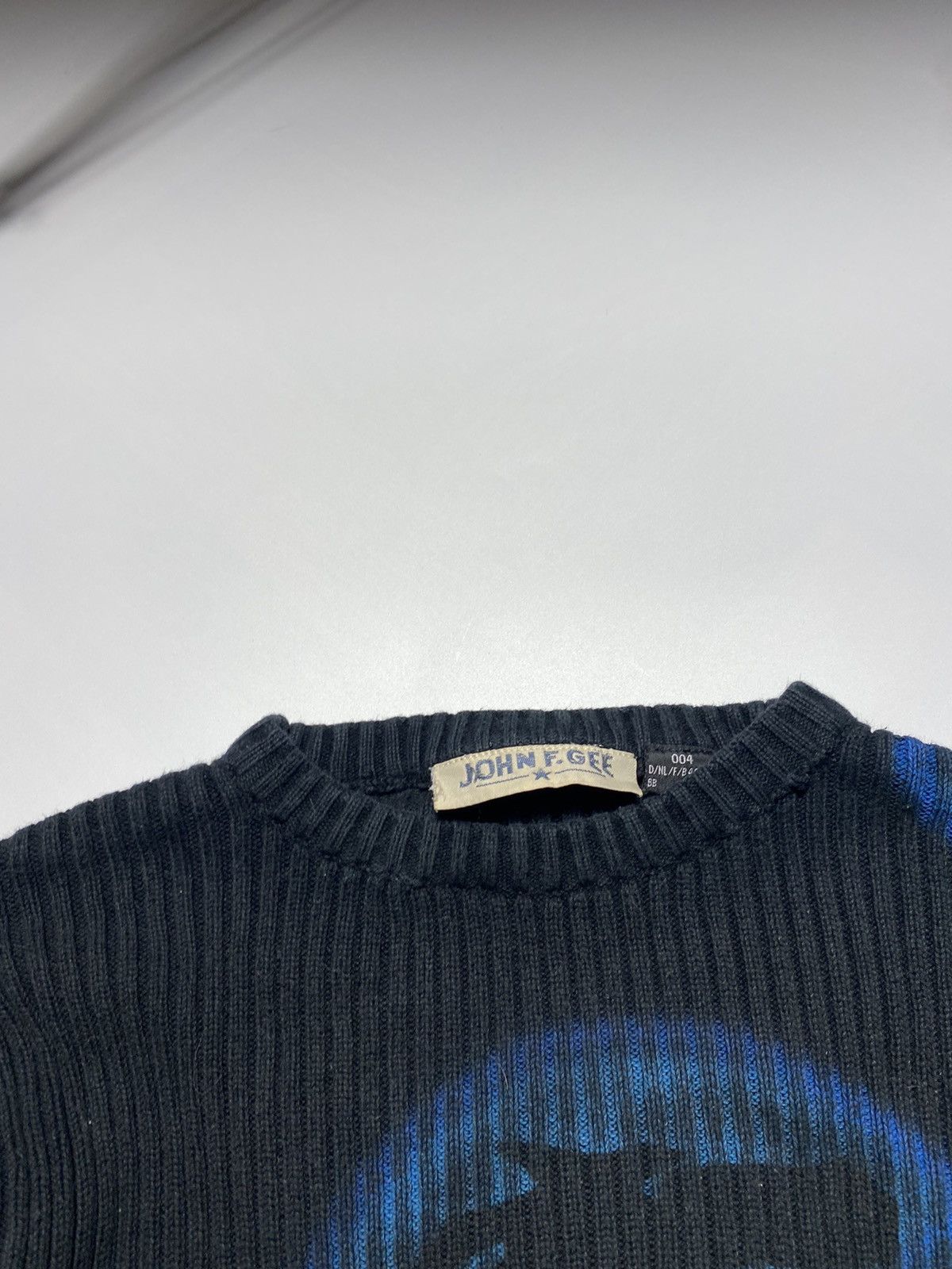 Japanese Brand × Seditionaries VINTAGE JOHN F.GEE Y2K AVANGARDE KNIT PRINTED PUNK SWEATER Size US M / EU 48-50 / 2 - 6 Thumbnail