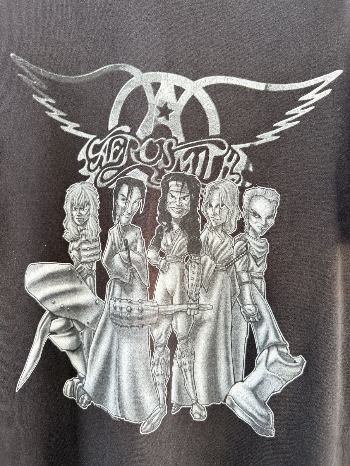 Band Tees Vintage 90s Aerosmith Dragon Tour Japan Faded Tee Size US L / EU 52-54 / 3 - 3 Thumbnail
