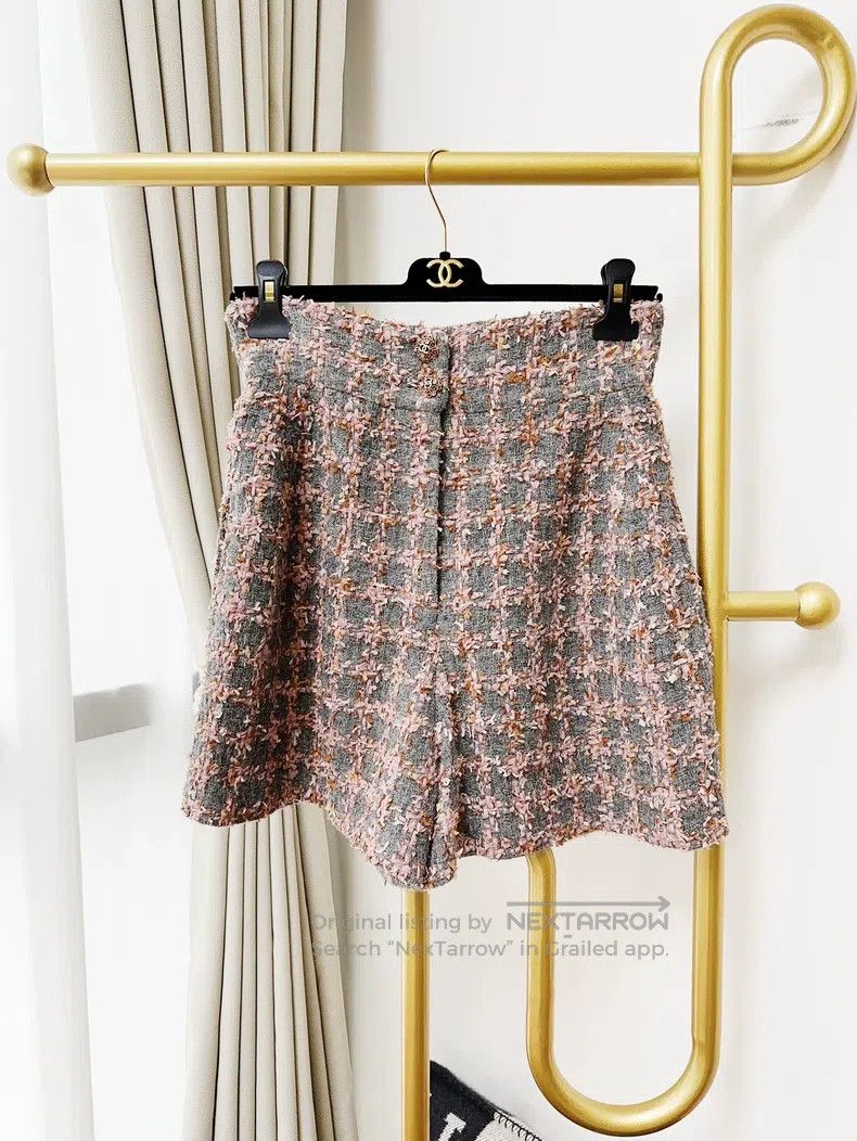 Chanel Chanel 22K autumn and winter pink 36 yards gray plaid twee Size 24" / US 00 / IT 34 - 1 Thumbnail