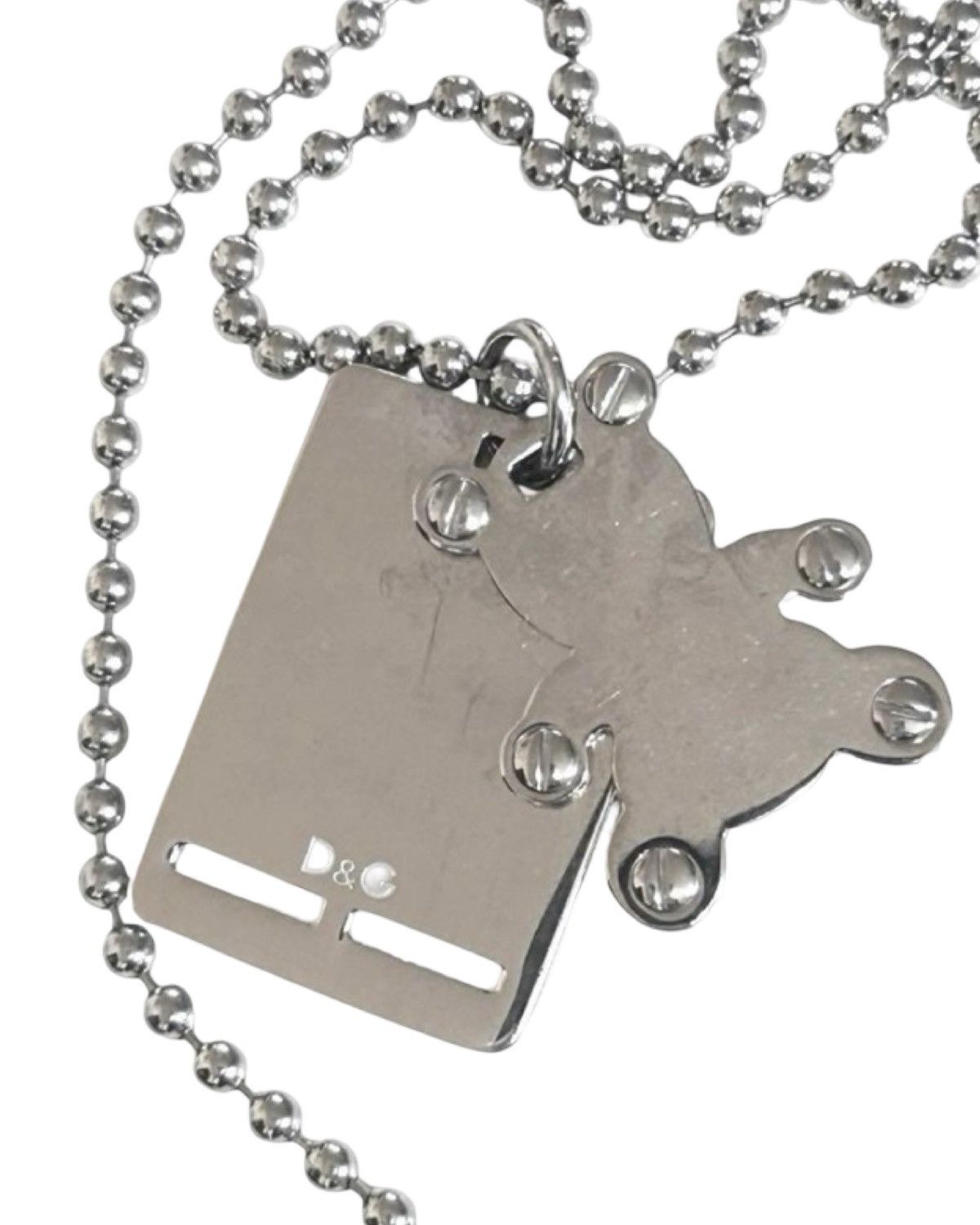 Silver Plated Bear Industrial Necklace