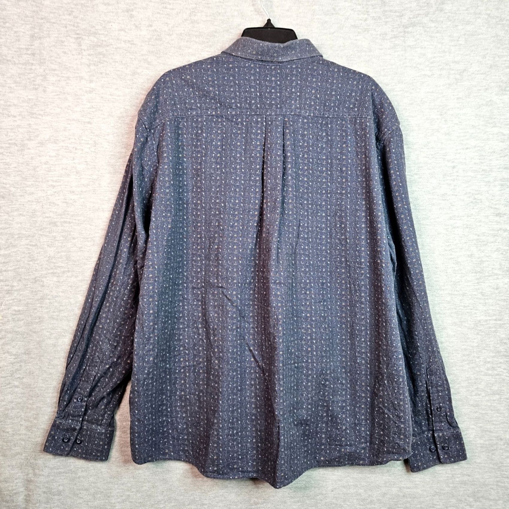 johnnie-O VINTAGE Johnnie-O Hangin' Out Men's Pappas Printed Button Up Long Sleeve Shirt XL Blue Cotton Regular Mens Size US XL / EU 56 / 4 - 2 Thumbnail