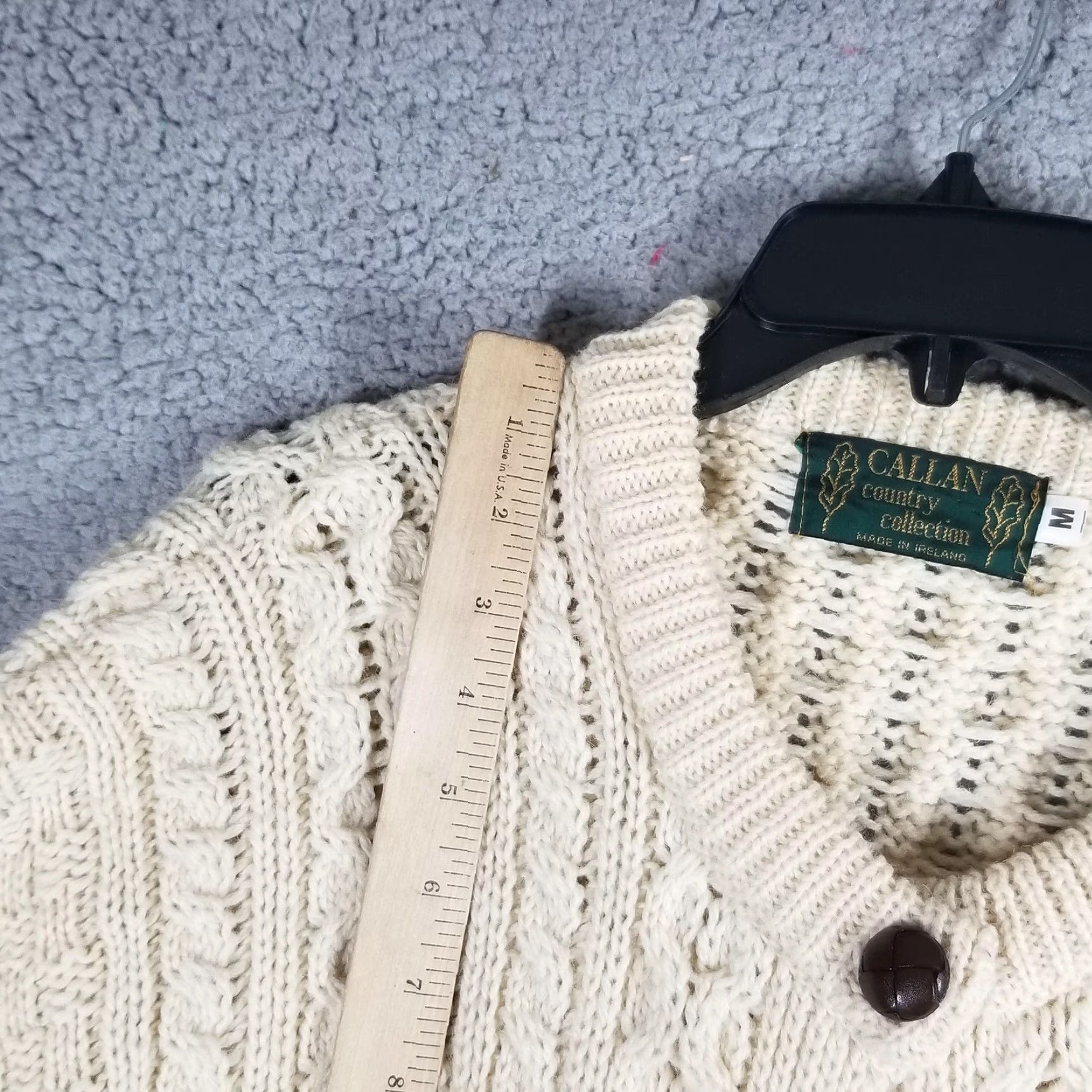 Vintage VINTAGE Callan Country Collection Wool Sweater Men Medium Crew Neck Cable Knit Cardigan All Seasons Irish Made Size US M / EU 48-50 / 2 - 6 Thumbnail