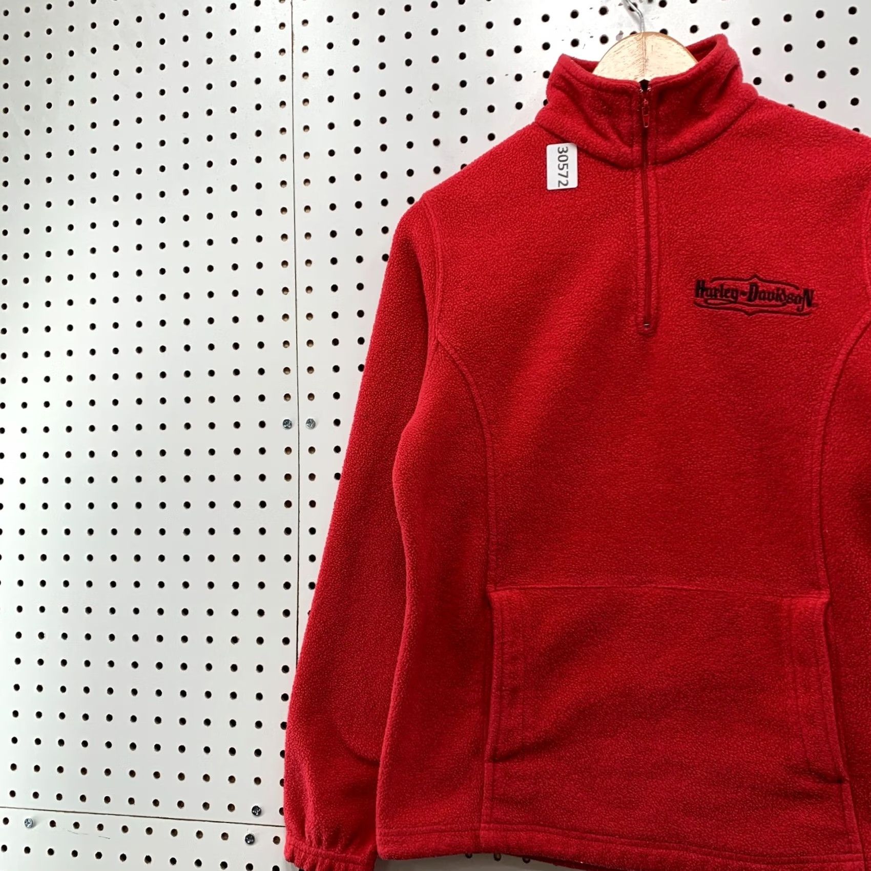 Harley Davidson Harley-Davidson Sweater Women's Medium Red Embroidered 1/4 Zip Pullover Mock Neck Fleece 19.5x24.5 Size M / US 6-8 / IT 42-44 - 3 Thumbnail