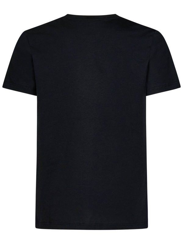 Balmain o1s1wg110925 Flocked Logo Cotton T-Shirt in Black Size US M / EU 48-50 / 2 - 2 Thumbnail